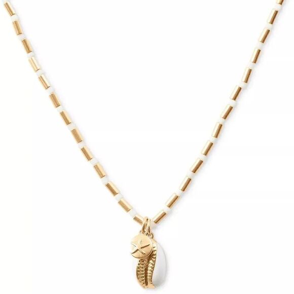 NWT Lucky Brand Gold Shell Motif Pendant Necklace, 18" + 2" Extender #LBNk2 - Picture 4 of 8